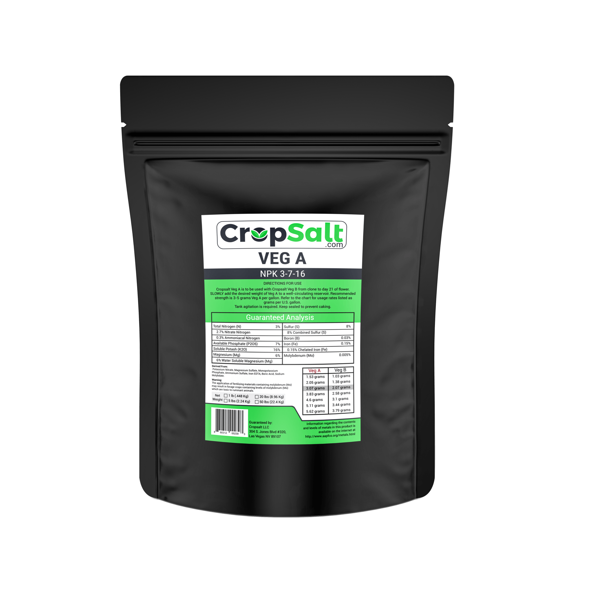 Cropsalt Nutrients Veg A CS Consulting